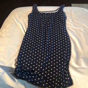 GUC Shein Navy & White Polka Dot Comfy Mini Bodycon Dress Size Large